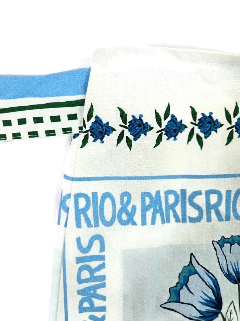 Unbranded Paris Rio Floral Scarf Print Cotton Wrap Mini Skirt Blue XS EUC